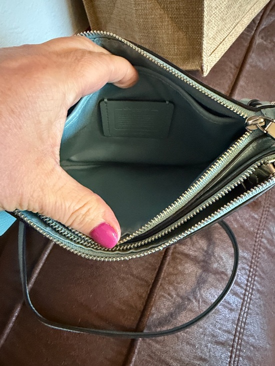 Coach Pebble Leather Crossbody Bag - Pale Blue - Picture 6 of 10